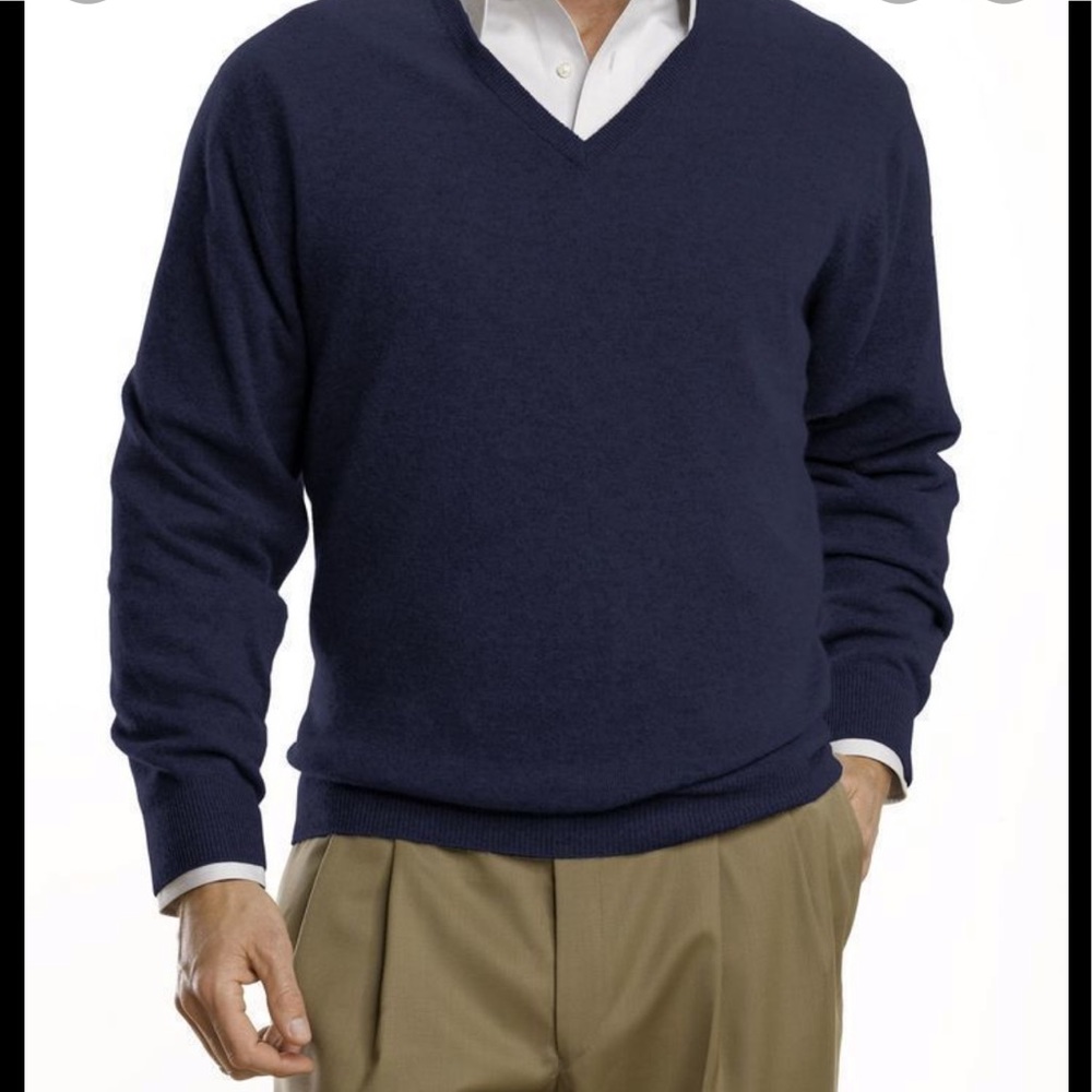 NWT Jos A. bank 100% cashmere v- neck sweater XXL